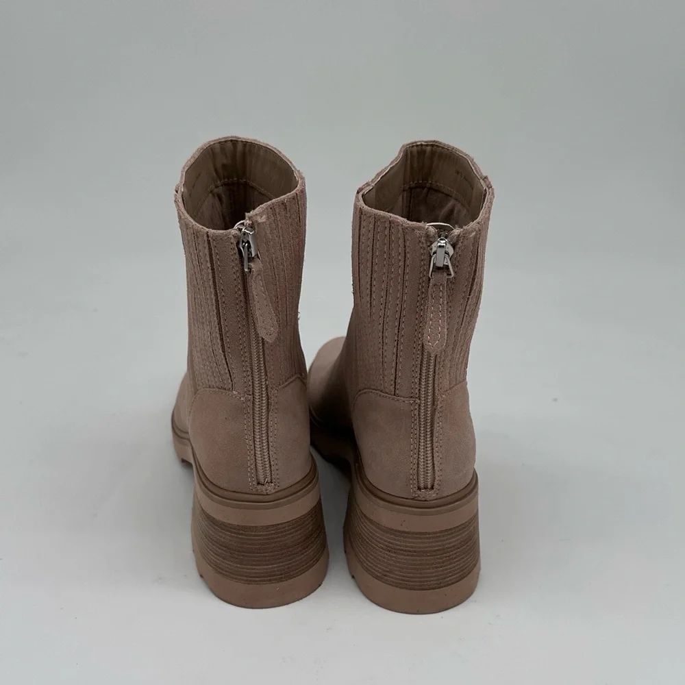 Dolce Vita Tan Suede Block Heel Ankle Boots